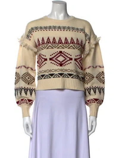 Pre-owned Intermix Wool Patterned Sweater In Neutrals