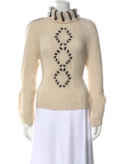 Pre-owned Intermix Wool Patterned Sweater In Neutrals