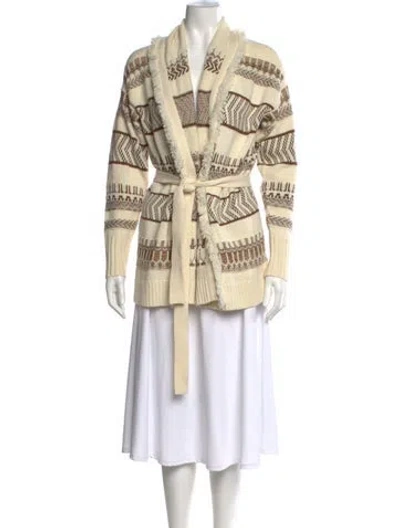 Pre-owned Intermix Wool Patterned Sweater In Neutrals