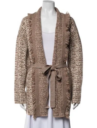 Pre-owned Intermix Wool Patterned Sweater W/ Tags In Brown