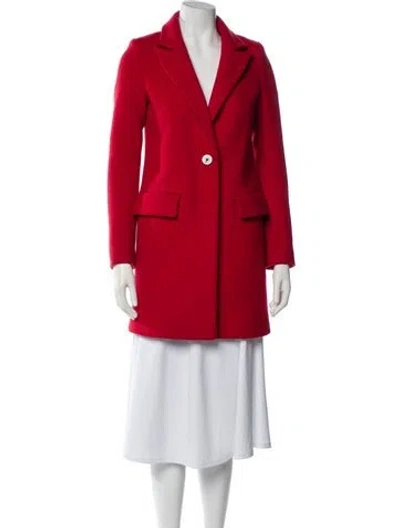 Pre-owned Intermix Wool Peacoat In Red