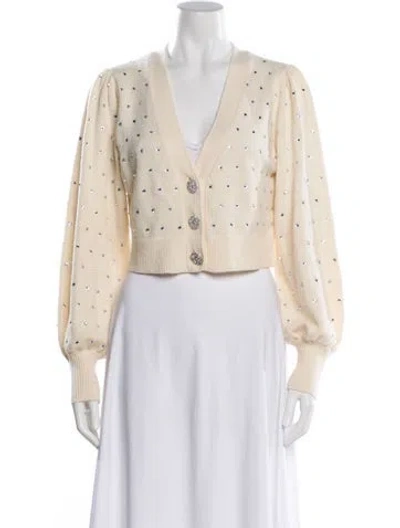 Pre-owned Intermix Wool Polka Dot Print Sweater In Neutral