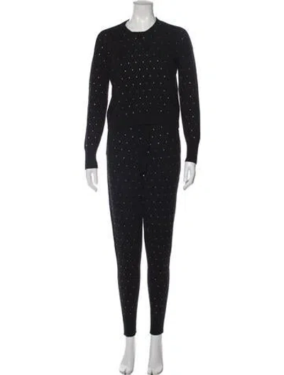 Pre-owned Intermix Wool Printed Pant Set In Black