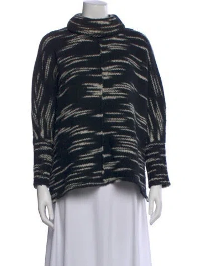 Pre-owned Intermix Wool Printed Sweater In Black