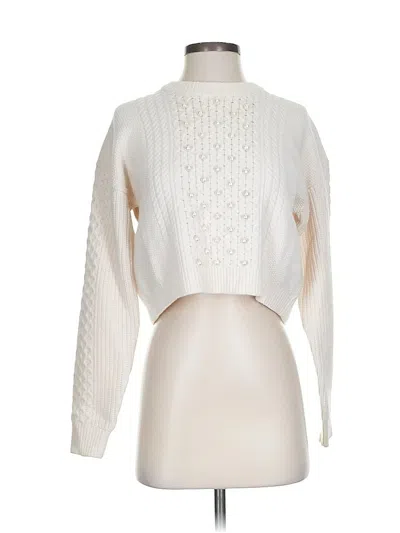 Pre-owned Intermix Wool Pullover Sweater In White