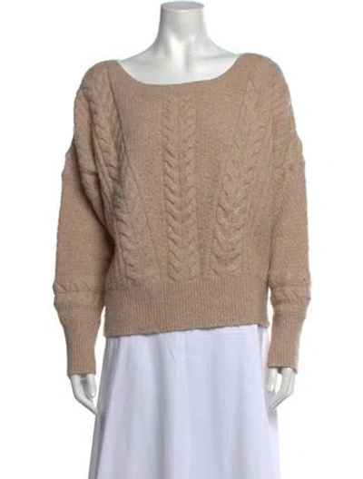 Pre-owned Intermix Wool Scoop Neck Sweater In Neutrals