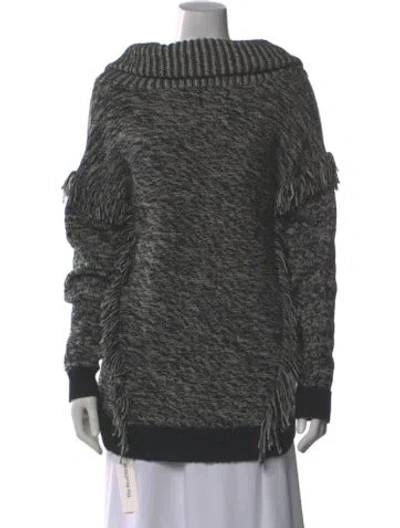 Pre-owned Intermix Wool Striped Sweater In Gray