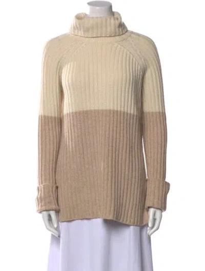 Pre-owned Intermix Wool Striped Sweater In Neutral