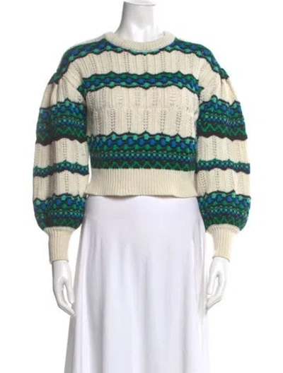 Pre-owned Intermix Wool Striped Sweater In Neutral