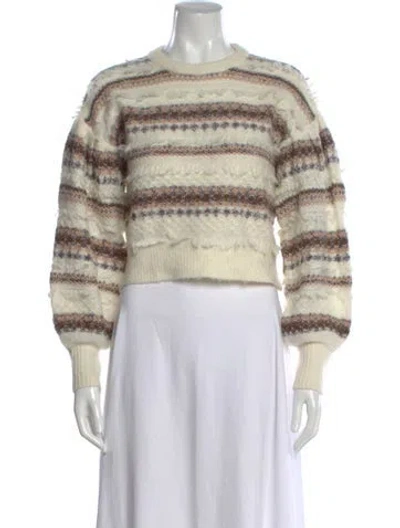 Pre-owned Intermix Wool Striped Sweater In Neutral