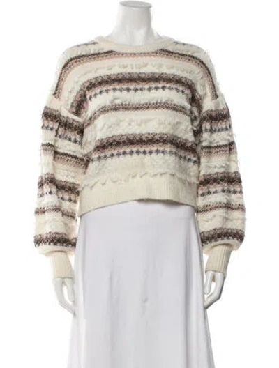 Pre-owned Intermix Wool Striped Sweater In Neutral