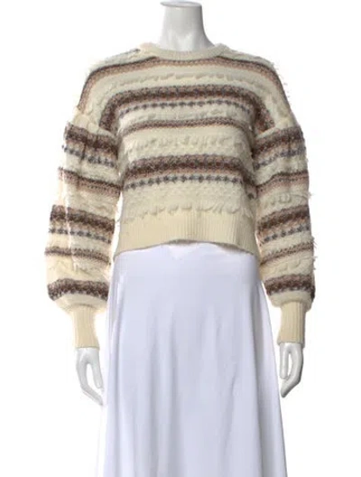 Pre-owned Intermix Wool Striped Sweater In Neutral
