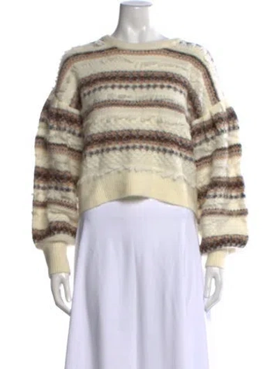 Pre-owned Intermix Wool Striped Sweater In Neutral
