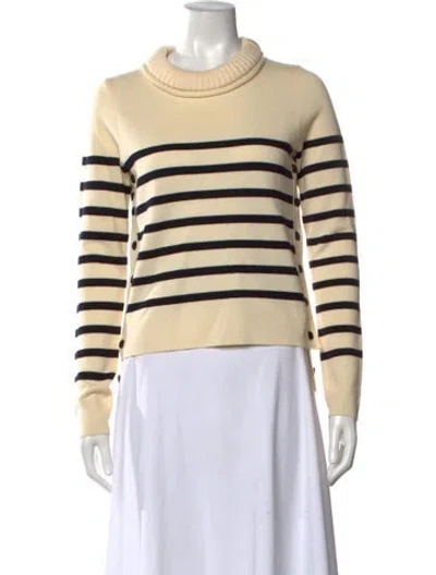 Pre-owned Intermix Wool Striped Sweater In Neutrals