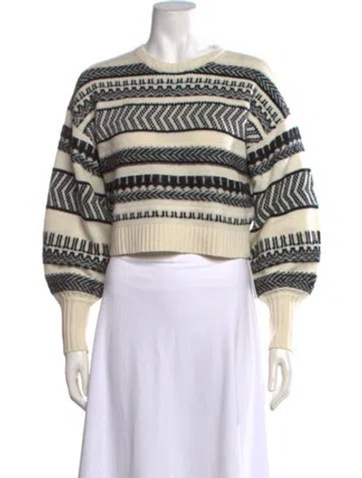 Pre-owned Intermix Wool Striped Sweater In Neutrals