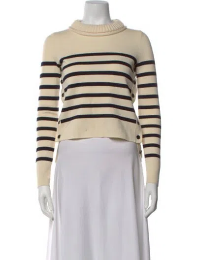 Pre-owned Intermix Wool Striped Sweater In Neutrals