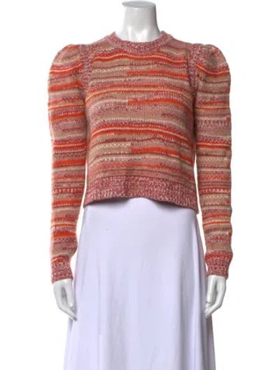 Pre-owned Intermix Wool Striped Sweater In Orange