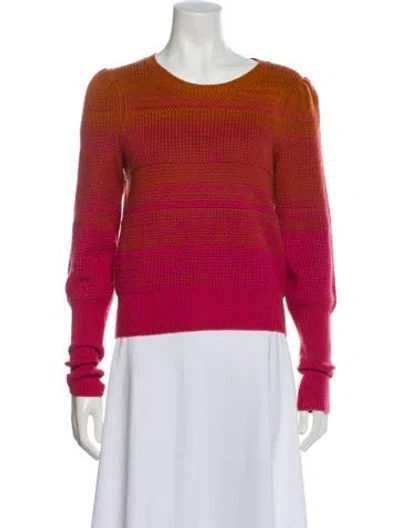 Pre-owned Intermix Wool Striped Sweater In Red