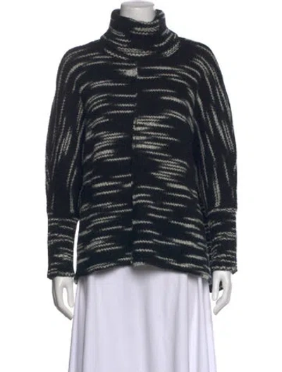 Pre-owned Intermix Wool Striped Sweater W/ Tags In Black