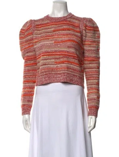 Pre-owned Intermix Wool Striped Sweater W/ Tags In Red