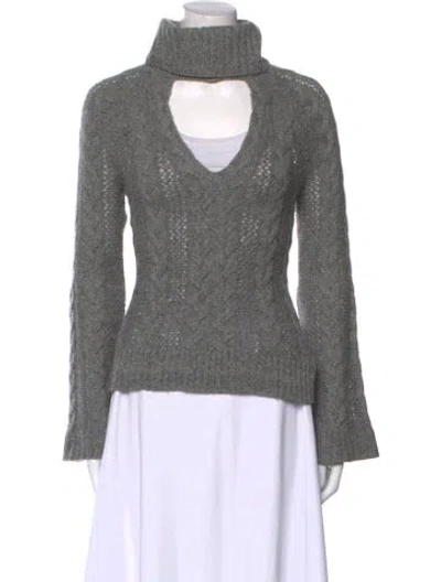 Pre-owned Intermix Wool Turtleneck Sweater In Gray