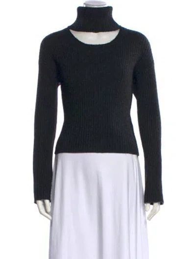 Pre-owned Intermix Wool Turtleneck Sweater In Grey