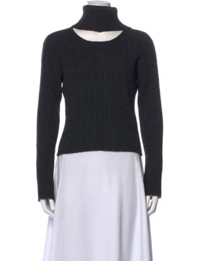 Pre-owned Intermix Wool Turtleneck Sweater In Grey