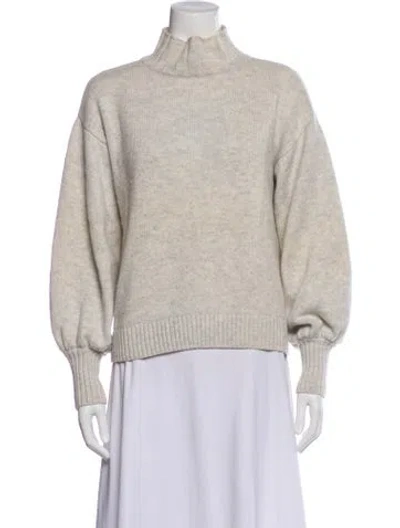 Pre-owned Intermix Wool Turtleneck Sweater In Neutral