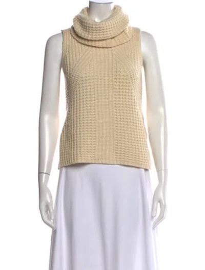 Pre-owned Intermix Wool Turtleneck Sweater In Neutrals