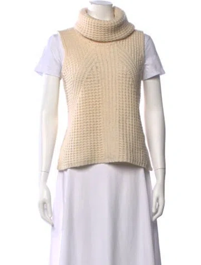 Pre-owned Intermix Wool Turtleneck Sweater In Neutrals