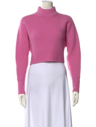 Pre-owned Intermix Wool Turtleneck Sweater In Pink