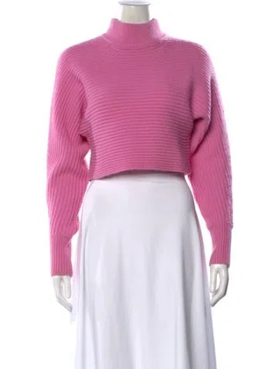 Pre-owned Intermix Wool Turtleneck Sweater In Pink
