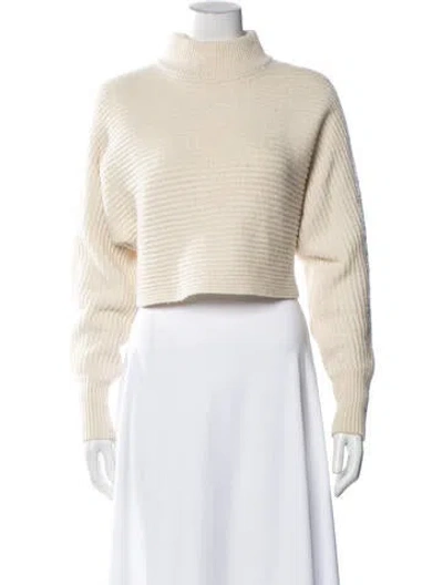 Pre-owned Intermix Wool Turtleneck Sweater In White