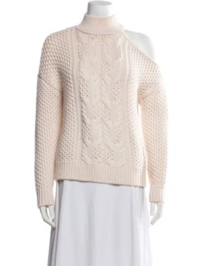 Pre-owned Intermix Wool Turtleneck Sweater In White