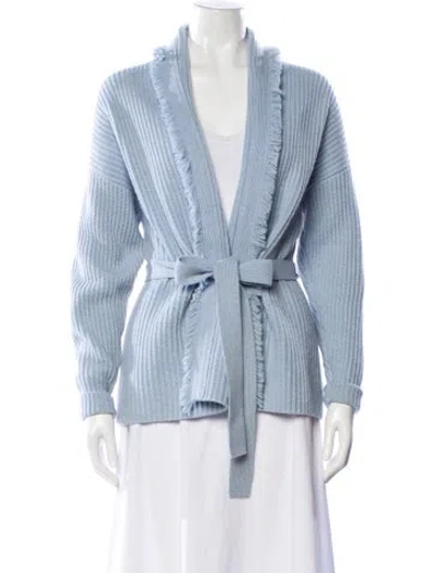 Pre-owned Intermix Wool V-neck Sweater In Blue