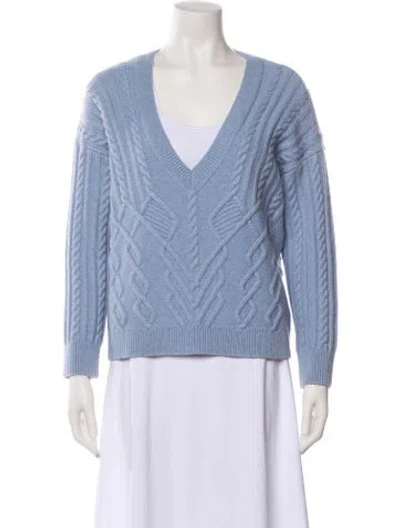 Pre-owned Intermix Wool V-neck Sweater In Blue
