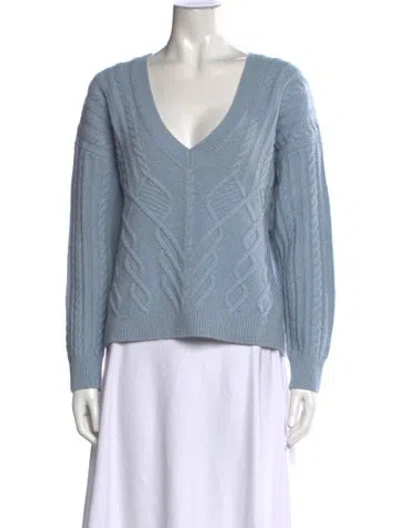 Pre-owned Intermix Wool V-neck Sweater In Blue