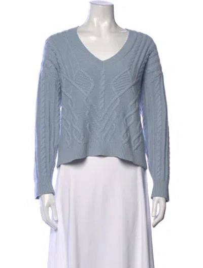 Pre-owned Intermix Wool V-neck Sweater In Blue