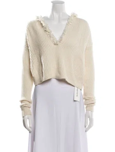 Pre-owned Intermix Wool V-neck Sweater In Neutral