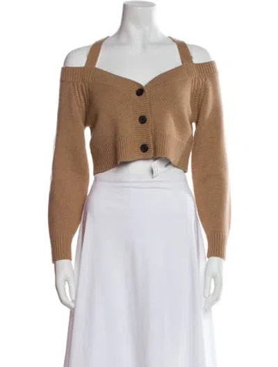 Pre-owned Intermix Wool V-neck Sweater In Neutral