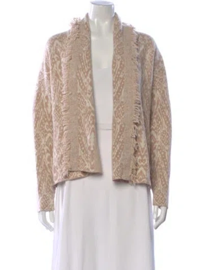Pre-owned Intermix Wool V-neck Sweater In Neutral