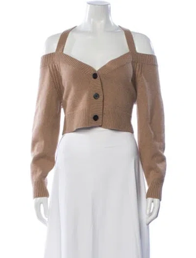 Pre-owned Intermix Wool V-neck Sweater In Neutral