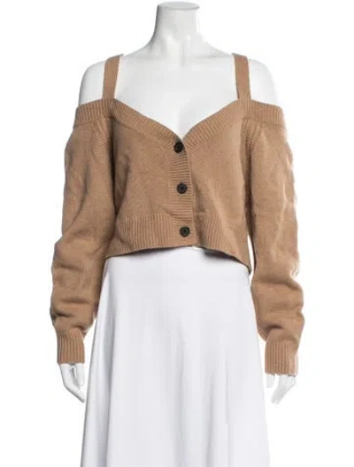 Pre-owned Intermix Wool V-neck Sweater In Neutrals