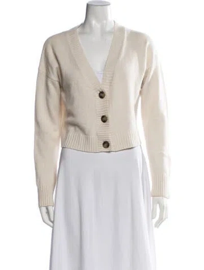 Pre-owned Intermix Wool V-neck Sweater In Neutrals