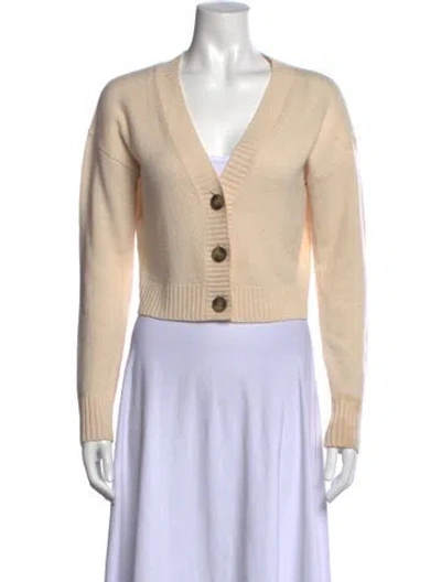 Pre-owned Intermix Wool V-neck Sweater In Neutrals