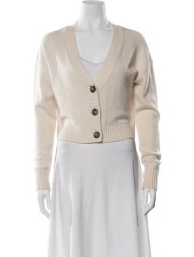 Pre-owned Intermix Wool V-neck Sweater In Neutrals