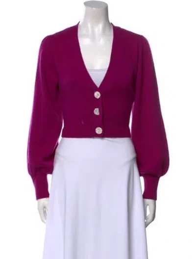 Pre-owned Intermix Wool V-neck Sweater In Purple