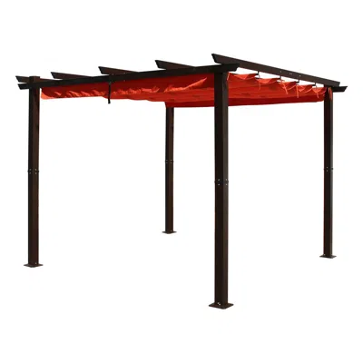 International Caravan 3 Meter Aluminum Framed Pergola, Terra Cotta In Red