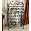 International Caravan 3462-ant-bk Iron 24-bottle Wine Rack, Antique Black In Multi
