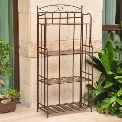 INTERNATIONAL CARAVAN 3570-HD-BZ SANTA FE NAILHEAD 4-TIER BAKERS RACK, BRONZE